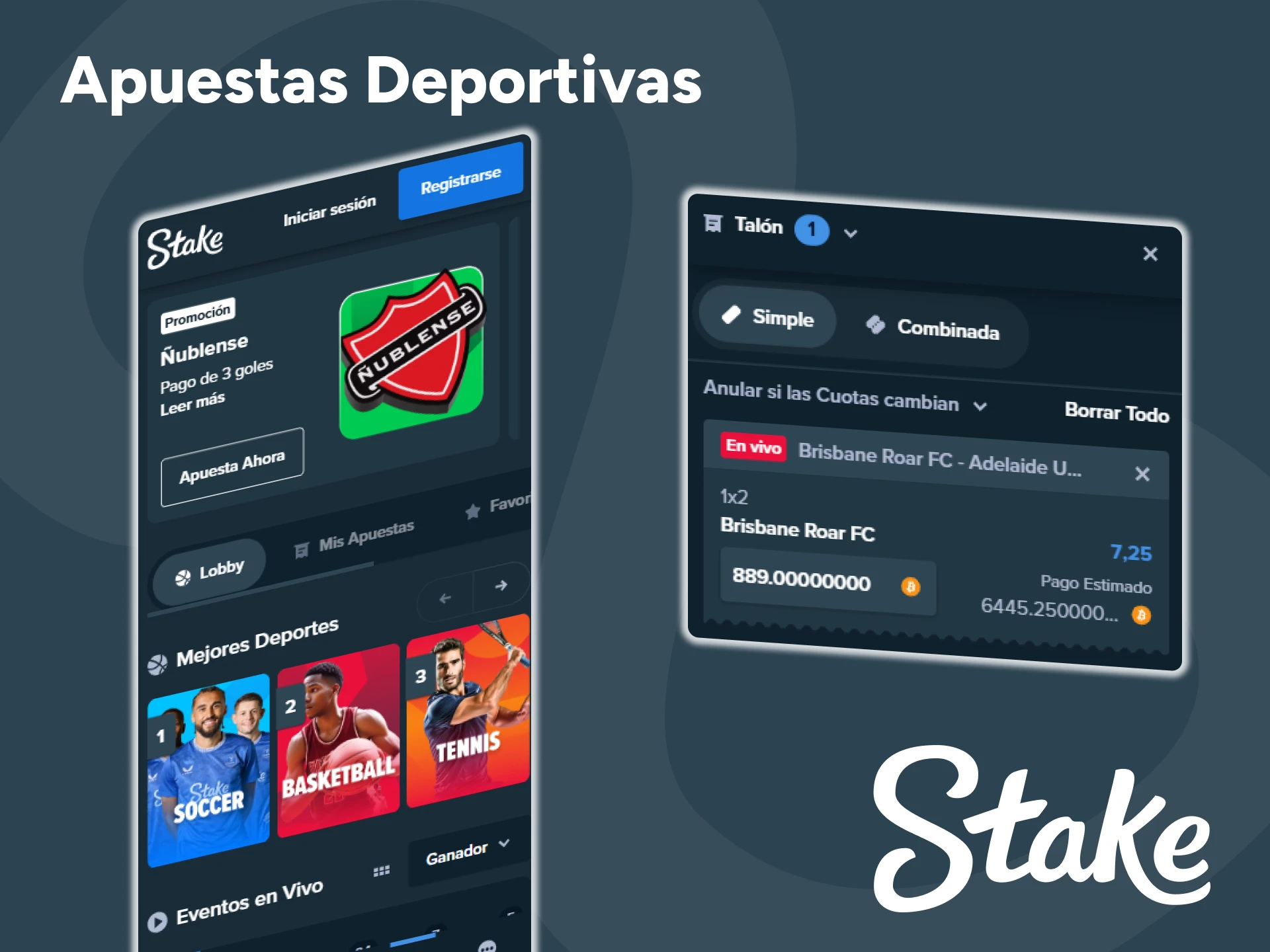 Realiza apuestas en tus deportes favoritos a través de la aplicación Stake.