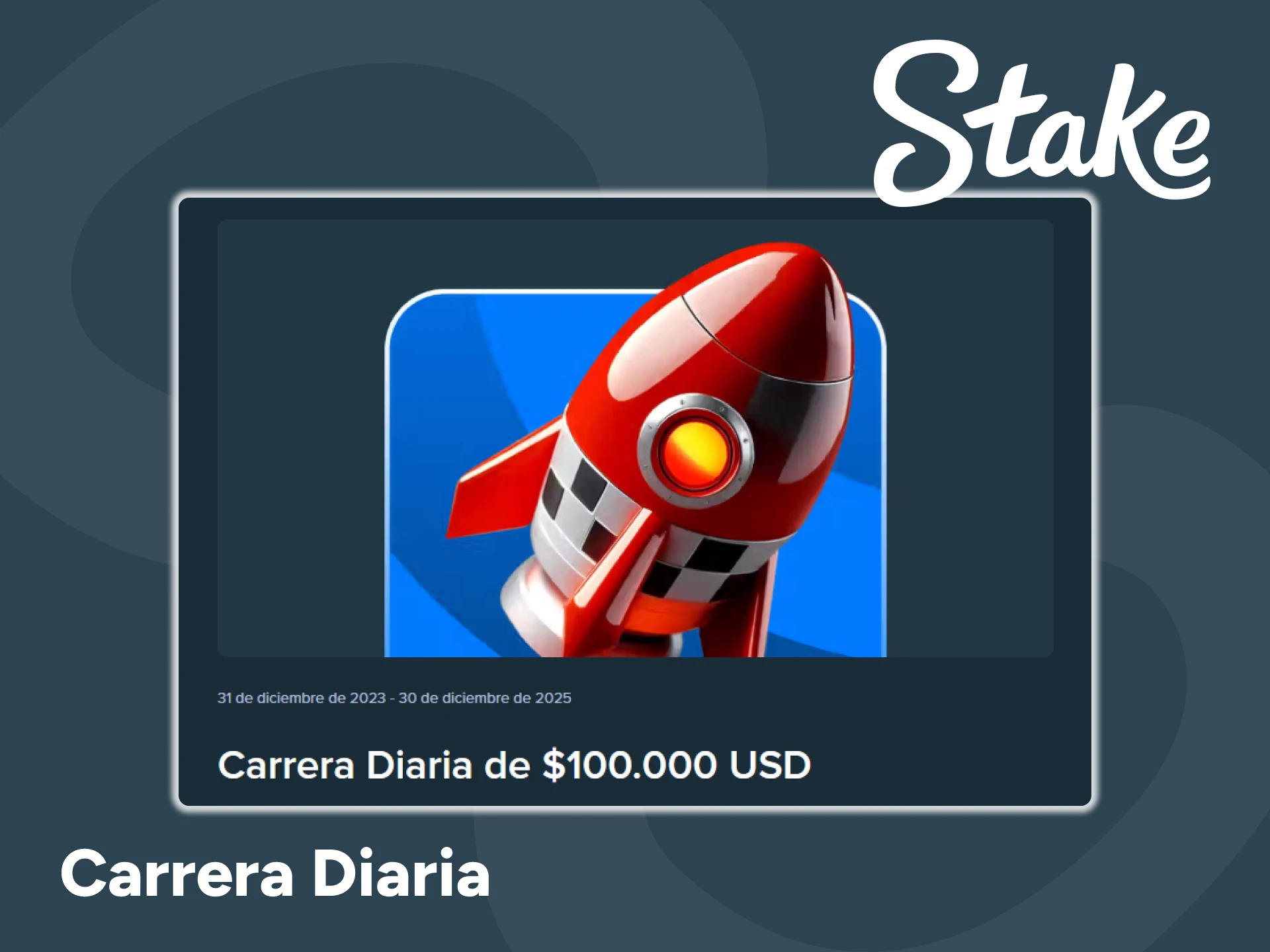 Empieza a apostar en la web de Stake para conseguir el bono de la Carrera Diaria.