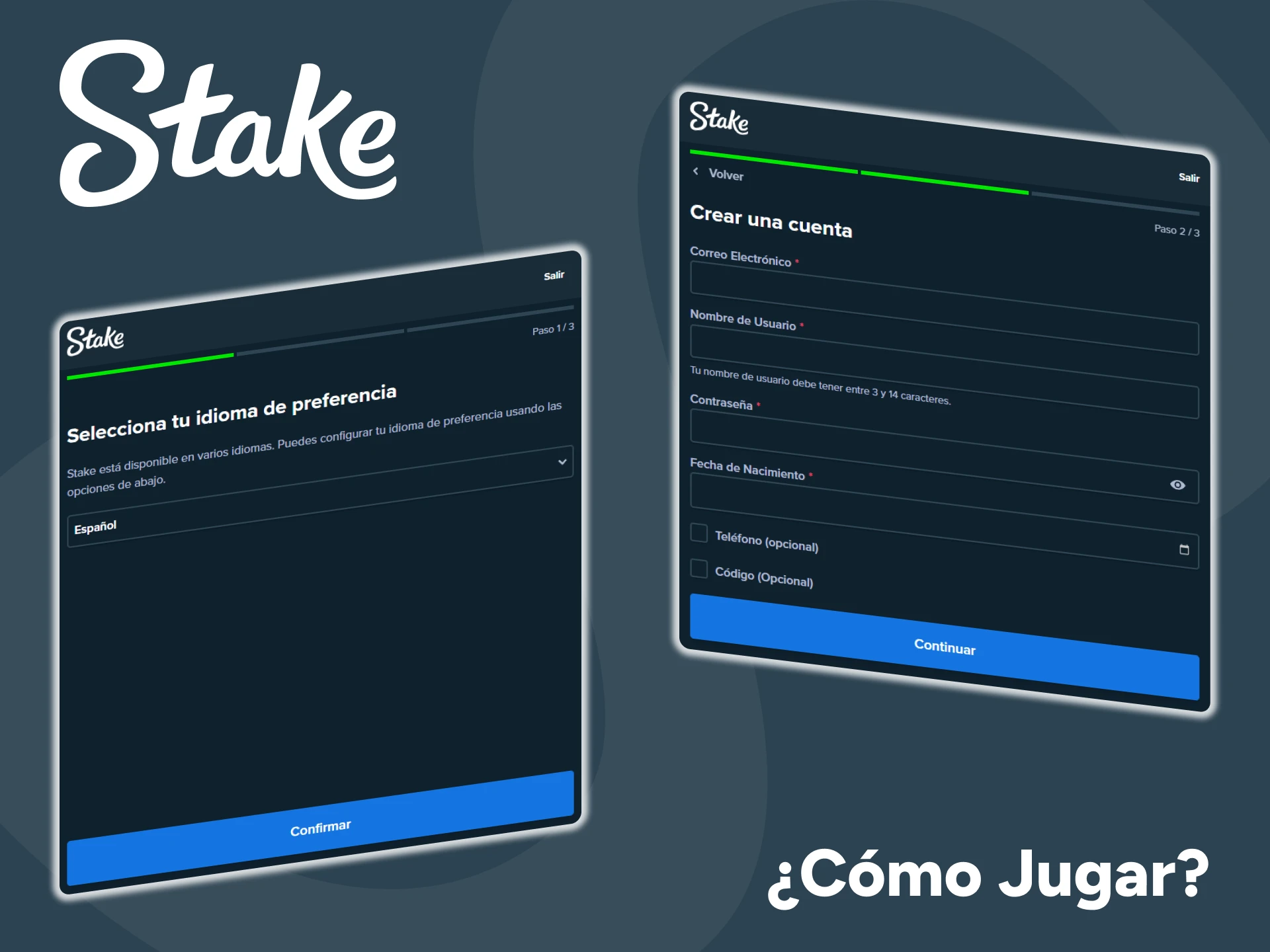 Para jugar a los juegos de casino en Stake debes ser un usuario registrado de la plataforma.