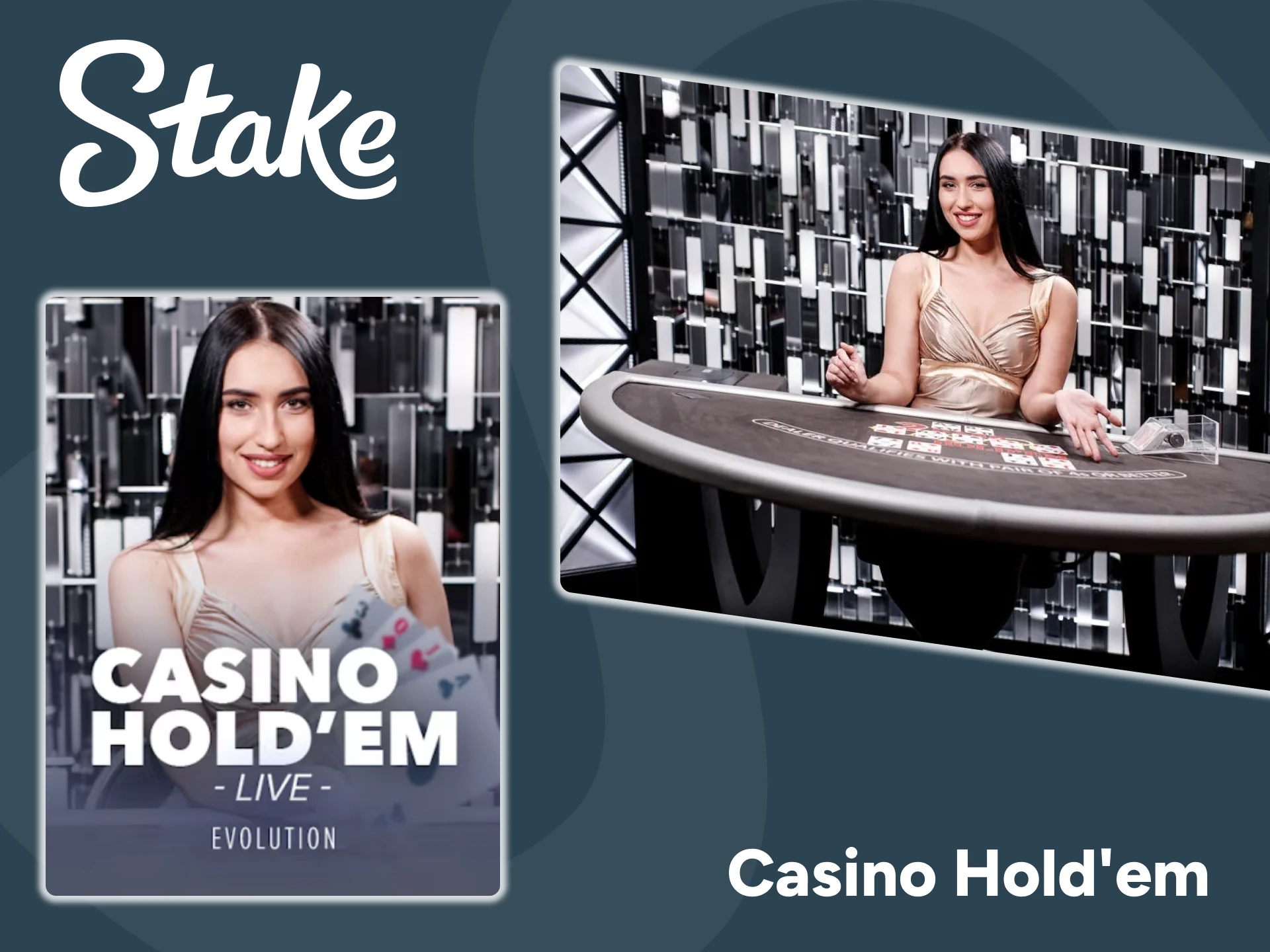 Juega al póquer con Casino Hold'em en el sitio web de Stake.