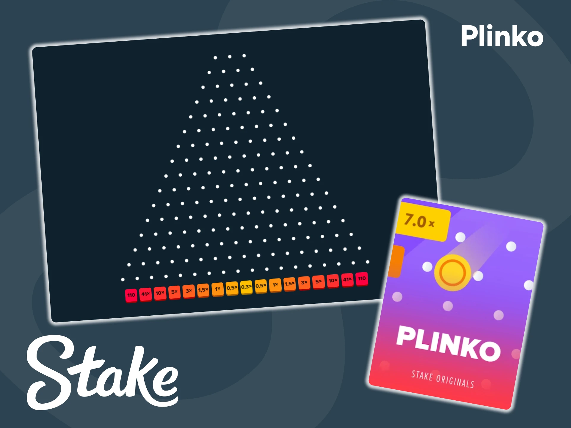 Pon a prueba tus habilidades de juego en el juego Plinko en Stake Casino.