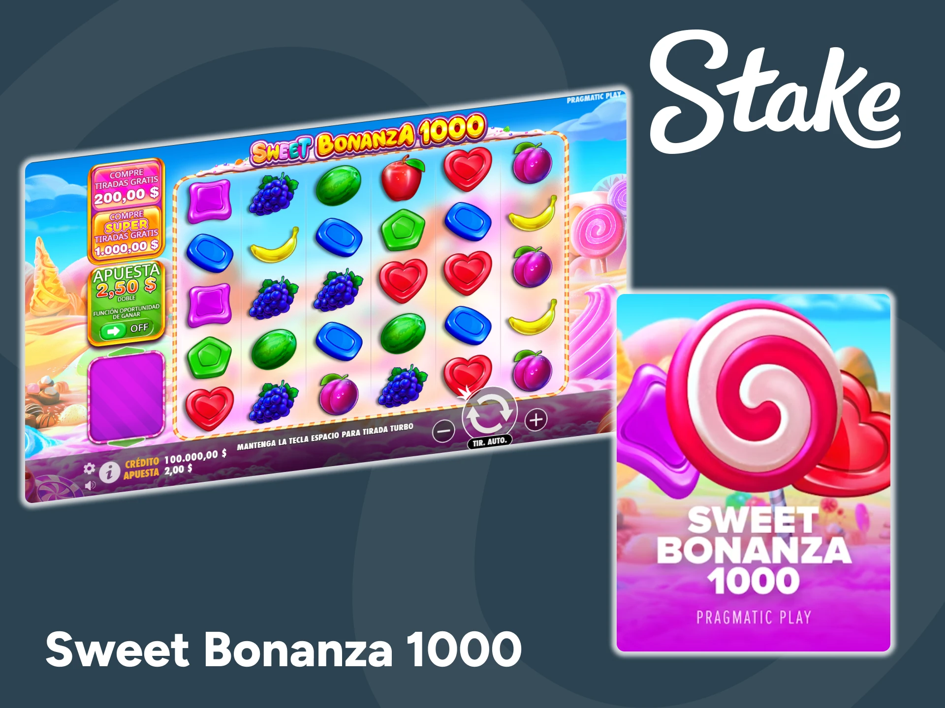 Haz tus apuestas en el juego Sweet Bonanza 1000 en Stake.