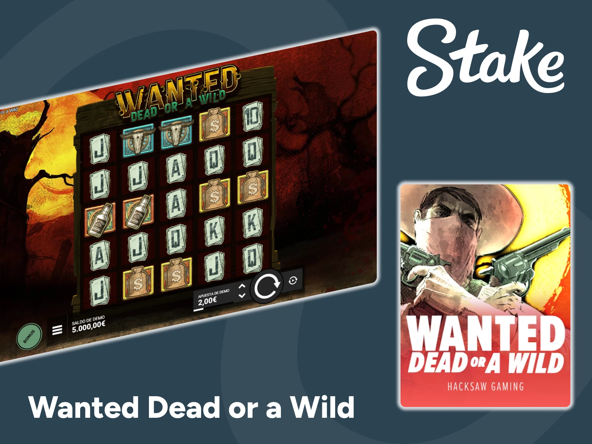Gana en grande en el juego Wanted Dead o Wild en el sitio web de Stake.