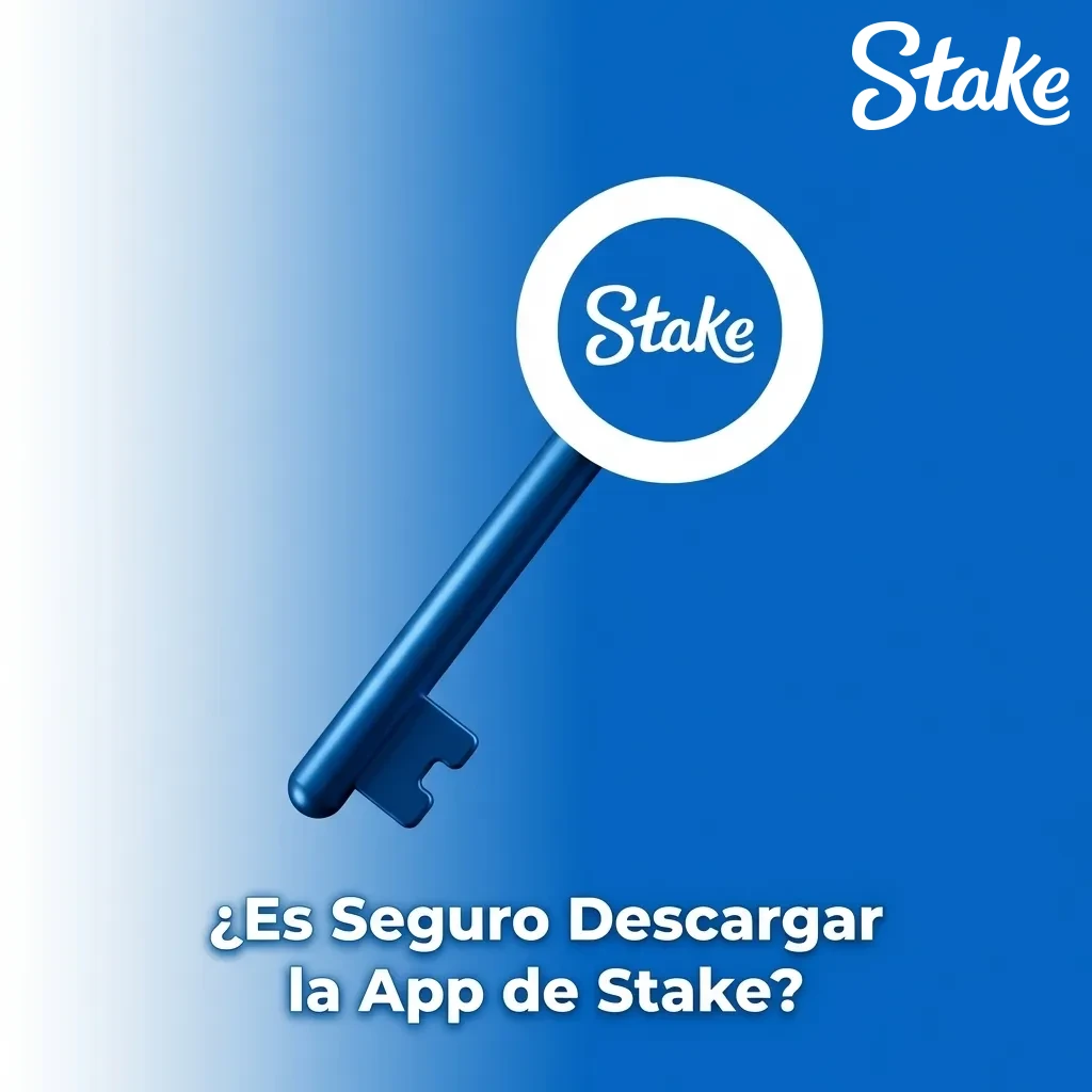 Smartphone displaying Stake app download screen with security icons showing encryption and two-factor authentication